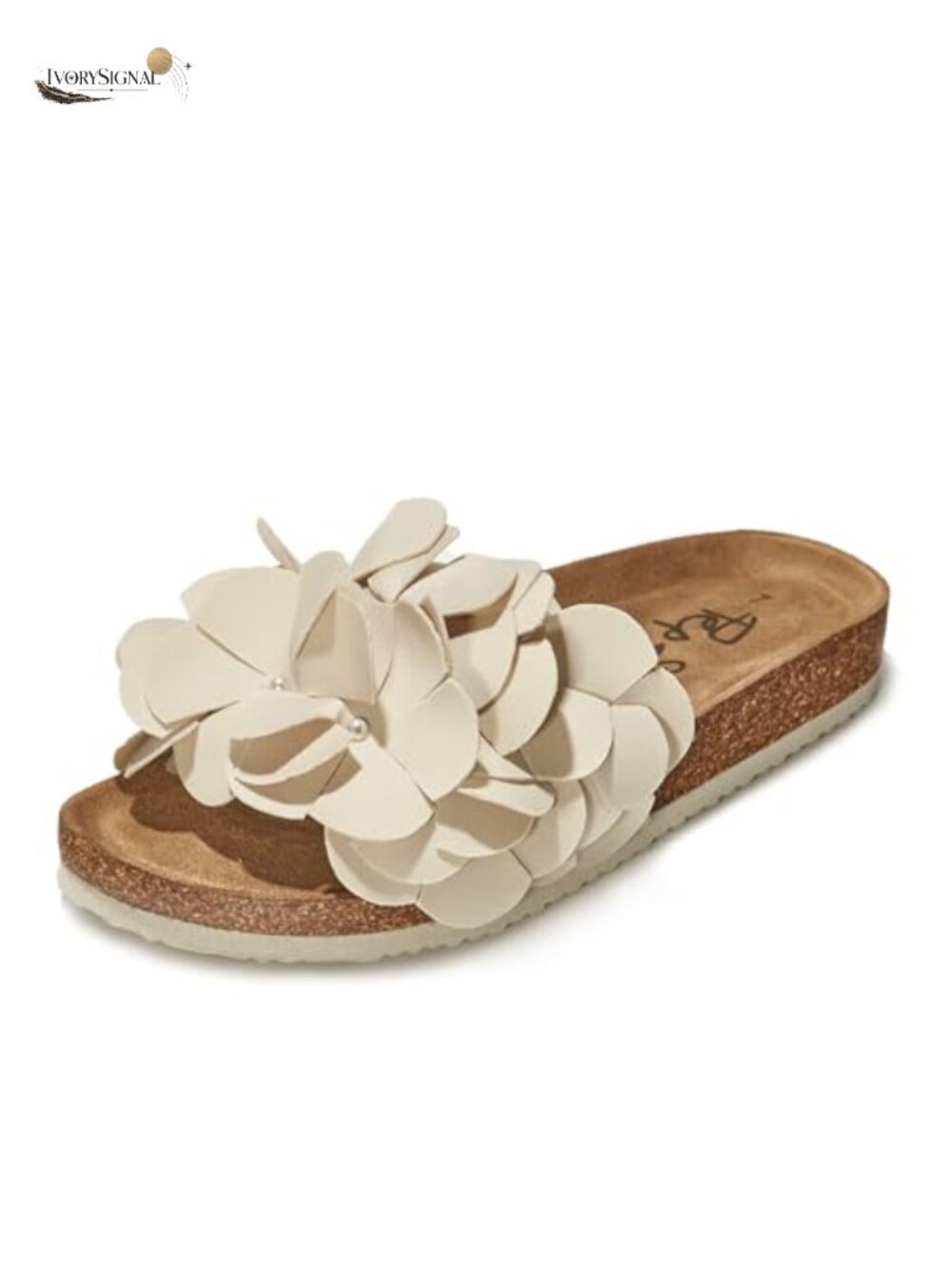 Slip On Cork Foot Bed Sandals with Bow Knot Strap Arch Support